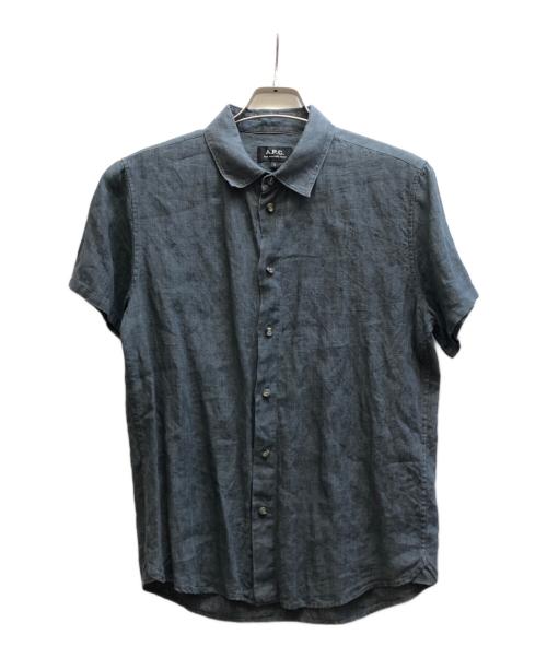 A.P.C.（アーペーセー）A.P.C. (アーペーセー) 半袖リネンシャツ グレー サイズ:Sの古着・服飾アイテム