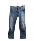 JACOB COHENヤコブコーエン）の古着「ハラコパッチデニムパンツ/J622」｜ブルー