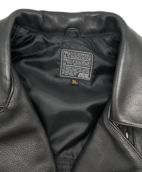 KADOYA（カドヤ）KADOYA (カドヤ) レザーライダースジャケット ブラック サイズ:3Lの古着・服飾アイテム
