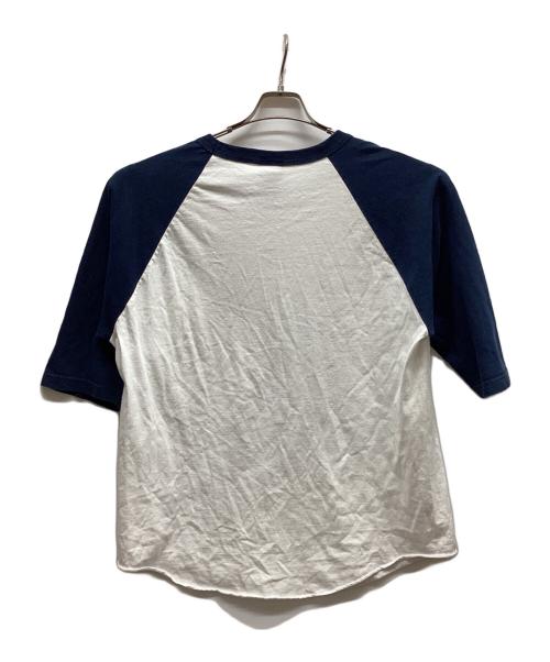 AAA（トリプルエー）AAA (トリプルエー) カットオフラグランカットソー ホワイト サイズ:XLの古着・服飾アイテム