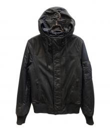 DOLCE & GABBANA（ドルチェ＆ガッバーナ）の古着「切替レザージャケット / G9X90G」｜ブラック