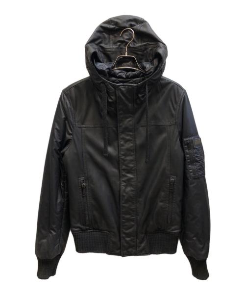 DOLCE & GABBANA（ドルチェ＆ガッバーナ）DOLCE & GABBANA (ドルチェ＆ガッバーナ) 切替レザージャケット / G9X90G ブラック サイズ:44の古着・服飾アイテム