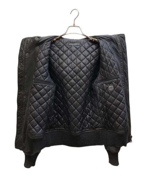 DOLCE & GABBANA（ドルチェ＆ガッバーナ）DOLCE & GABBANA (ドルチェ＆ガッバーナ) 切替レザージャケット / G9X90G ブラック サイズ:44の古着・服飾アイテム