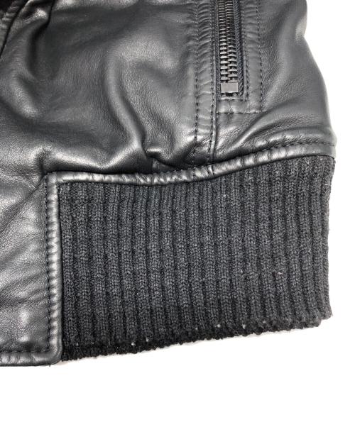 DOLCE & GABBANA（ドルチェ＆ガッバーナ）DOLCE & GABBANA (ドルチェ＆ガッバーナ) 切替レザージャケット / G9X90G ブラック サイズ:44の古着・服飾アイテム