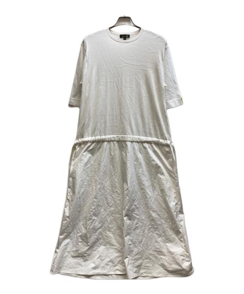 DRAWER（ドゥロワー）Drawer (ドゥロワー) タフタコンビ リボン ワンピース/6526-199-1445 ホワイト サイズ:1の古着・服飾アイテム