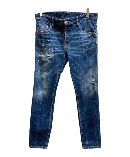 DSQUARED2（ディースクエアード）DSQUARED2 (ディースクエアード) SKATER JEANS/S74LB1556 S30664 インディゴ サイズ:48の古着・服飾アイテム