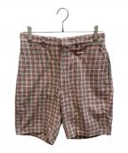 RRLダブルアールエル）の古着「シンチバックチェックハーフパンツ」｜レッド×グリーン