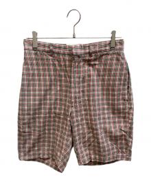RRL（ダブルアールエル）の古着「シンチバックチェックハーフパンツ」｜レッド×グリーン
