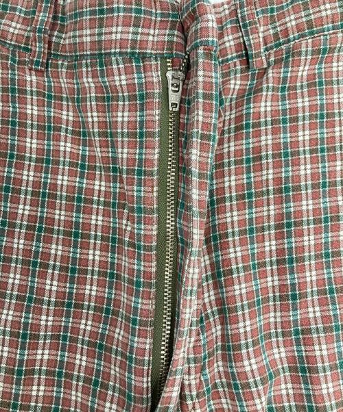 RRL（ダブルアールエル）RRL (ダブルアールエル) シンチバックチェックハーフパンツ レッド×グリーン サイズ:29の古着・服飾アイテム