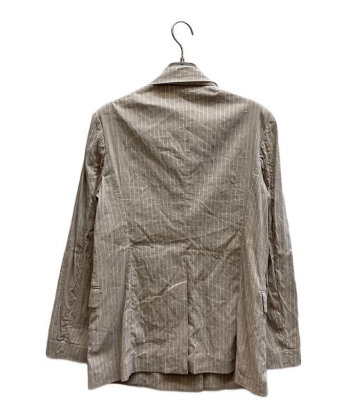 theory luxe（セオリーリュクス）theory luxe (セオリーリュクス) ダブル リネン ストライプジャケット / 41-2104120  ブラウン サイズ:40の古着・服飾アイテム