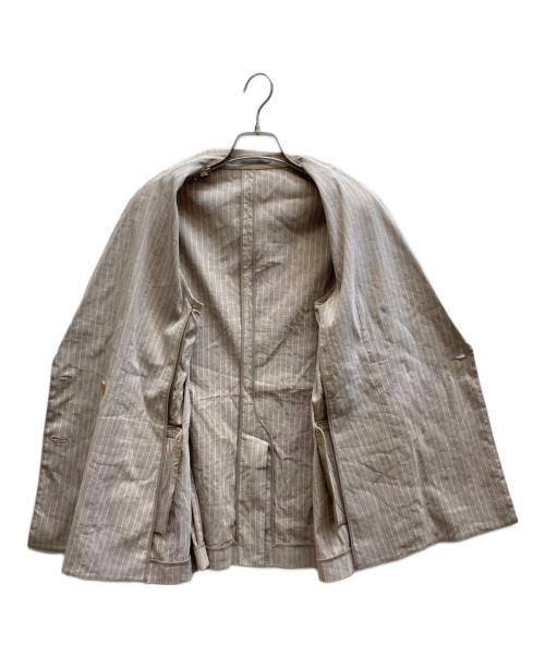 theory luxe（セオリーリュクス）theory luxe (セオリーリュクス) ダブル リネン ストライプジャケット / 41-2104120  ブラウン サイズ:40の古着・服飾アイテム