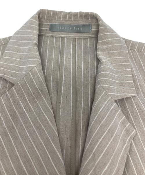 theory luxe（セオリーリュクス）theory luxe (セオリーリュクス) ダブル リネン ストライプジャケット / 41-2104120  ブラウン サイズ:40の古着・服飾アイテム