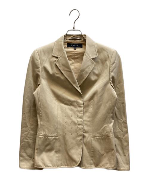 GUCCI（グッチ）GUCCI (グッチ) テーラードジャケット カーキ サイズ:42の古着・服飾アイテム
