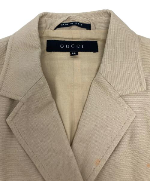 GUCCI（グッチ）GUCCI (グッチ) テーラードジャケット カーキ サイズ:42の古着・服飾アイテム