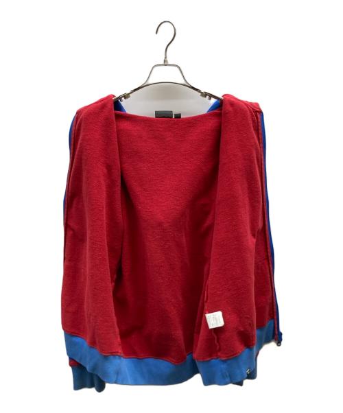 Quiksilver（クイックシルバー）Quiksilver (クイックシルバー) ロゴストライプパーカー / HQZP038 レッド×ブルー サイズ:Lの古着・服飾アイテム