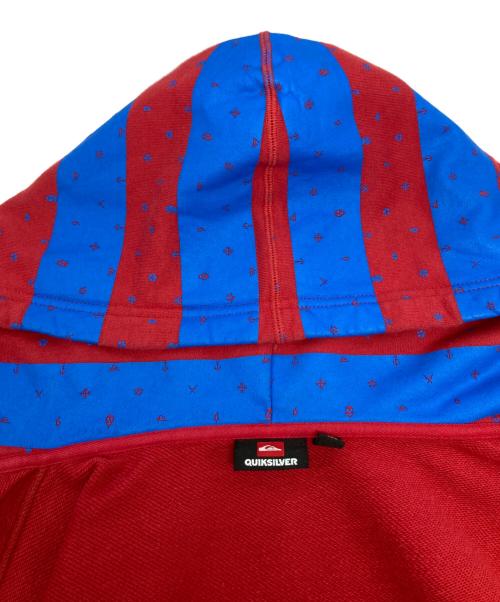Quiksilver（クイックシルバー）Quiksilver (クイックシルバー) ロゴストライプパーカー / HQZP038 レッド×ブルー サイズ:Lの古着・服飾アイテム