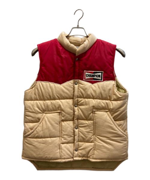 Champion（チャンピオン）Champion (チャンピオン) 中綿ベスト ベージュ サイズ:Lの古着・服飾アイテム