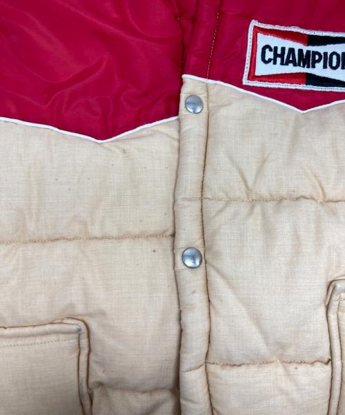 Champion（チャンピオン）Champion (チャンピオン) 中綿ベスト ベージュ サイズ:Lの古着・服飾アイテム