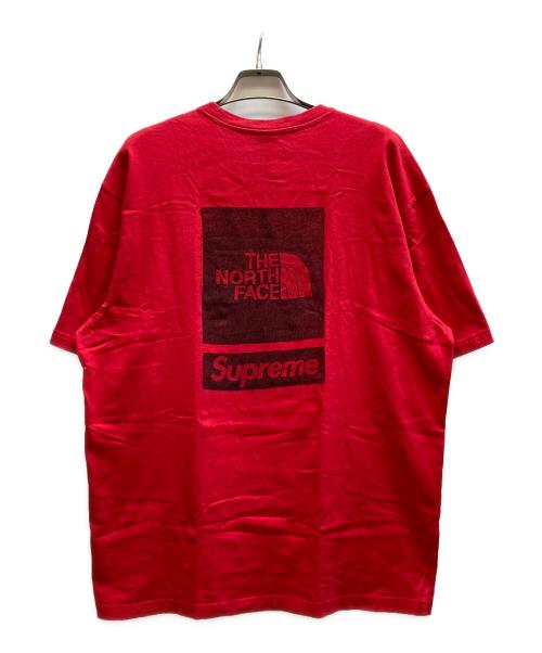 THE NORTH FACE（ザ ノース フェイス）THE NORTH FACE (ザ ノース フェイス) Supreme (シュプリーム) Printed Pocket Tee レッド サイズ:Mの古着・服飾アイテム