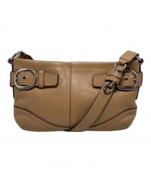 COACH（コーチ）の古着「イースト ウェスト ダッフル ショルダーバッグ」｜ベージュ