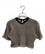 MAISON SPECIALメゾンスペシャル）の古着「Double Mesh Short Length T-shirt - 21241415216」｜アイボリー×ブラック