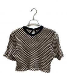 MAISON SPECIAL（メゾンスペシャル）の古着「Double Mesh Short Length T-shirt - 21241415216」｜アイボリー×ブラック
