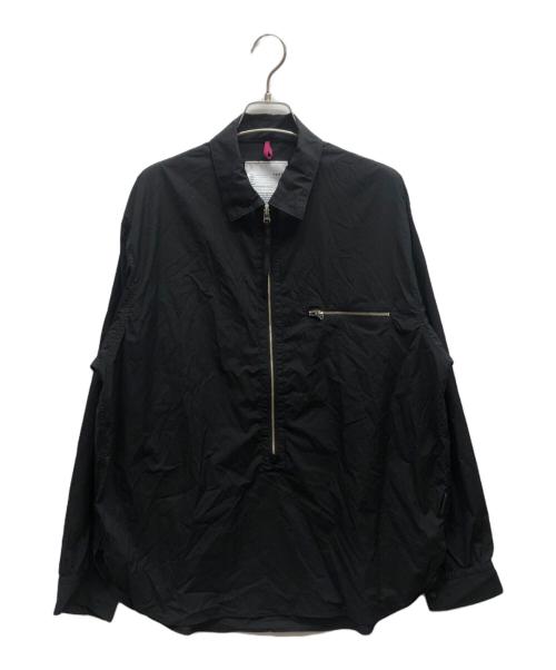 YDOT（ワイドット）YDOT (ワイドット) ライトウェイトハーフジップシャツ / YU81703 ブラック サイズ:Lの古着・服飾アイテム