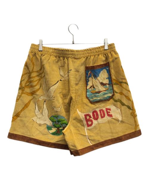 BODE（ボーディ）BODE (ボーディ) メモリアルコーデュロイペイントハーフパンツ イエロー サイズ:XLの古着・服飾アイテム