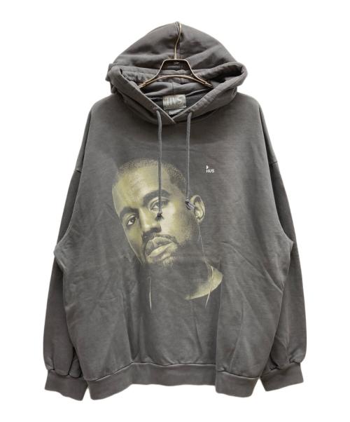 HVS（エイチブイエス）HVS (エイチブイエス) KANYE WESTプリントフーディー グレー サイズ:2XLの古着・服飾アイテム