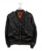 AVIREXアヴィレックス）の古着「L-2 CM LOGO フライトジャケット」｜ブラック