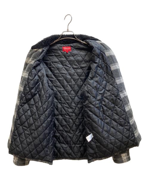 SUPREME（シュプリーム）Supreme (シュプリーム) Faux Fur Collar Flannel Shirt ブラック サイズ:Lの古着・服飾アイテム