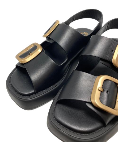 TOD'S（トッズ）TOD'S (トッズ) ダブルバックルサンダル/XXW11K0FH50 ブラック サイズ:34の古着・服飾アイテム
