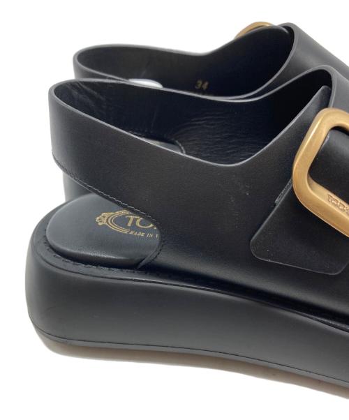 TOD'S（トッズ）TOD'S (トッズ) ダブルバックルサンダル/XXW11K0FH50 ブラック サイズ:34の古着・服飾アイテム
