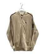 adidasアディダス）の古着「フーデッドトラックジャケット / AGC005」｜ベージュ×ブラウン