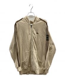 adidas（アディダス）の古着「フーデッドトラックジャケット / AGC005」｜ベージュ×ブラウン