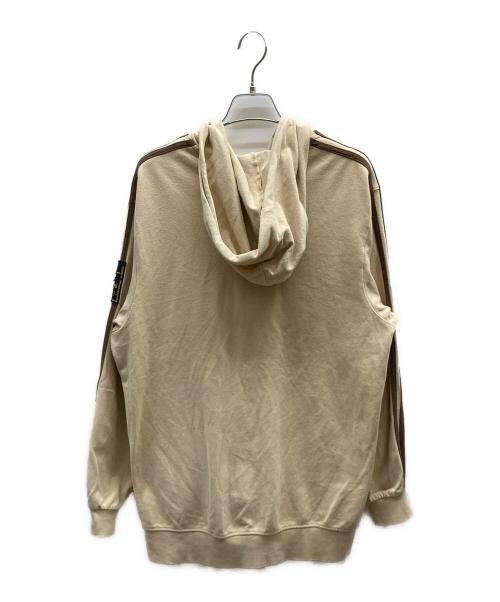 adidas（アディダス）adidas (アディダス) フーデッドトラックジャケット / AGC005 ベージュ×ブラウン サイズ:Lの古着・服飾アイテム