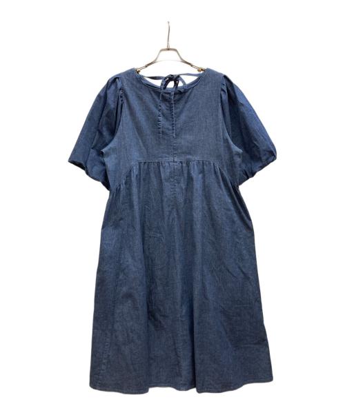 Rose Tiara（ローズティアラ）Rose Tiara (ローズティアラ) デニムバックギャザーワンピース インディゴ サイズ:46の古着・服飾アイテム