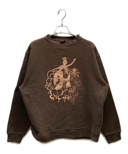 stussy（ステューシー）stussy (ステューシー) プリントスウェット ブラウン サイズ:Mの古着・服飾アイテム