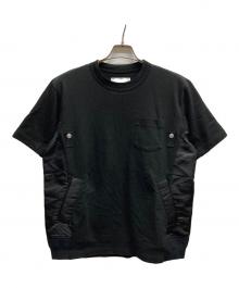 sacai（サカイ）の古着「異素材コンビ半袖カットソー/26-04019M」｜ブラック