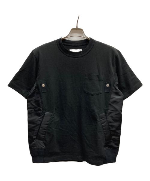 sacai（サカイ）sacai (サカイ) 異素材コンビ半袖カットソー/26-04019M ブラック サイズ:1の古着・服飾アイテム