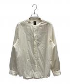BATONERバトナ―）の古着「SUMMER WOOL BAND COLLAR SHIRT / BN-23SM-024」｜ベージュ