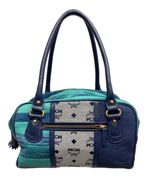 MCM（エムシーエム）MCM (エムシーエム) ハンドバッグ ブルー×グリーンの古着・服飾アイテム
