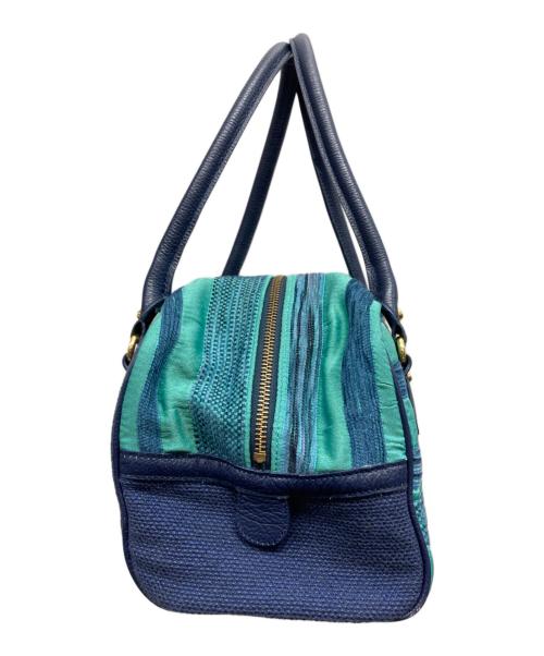 MCM（エムシーエム）MCM (エムシーエム) ハンドバッグ ブルー×グリーンの古着・服飾アイテム