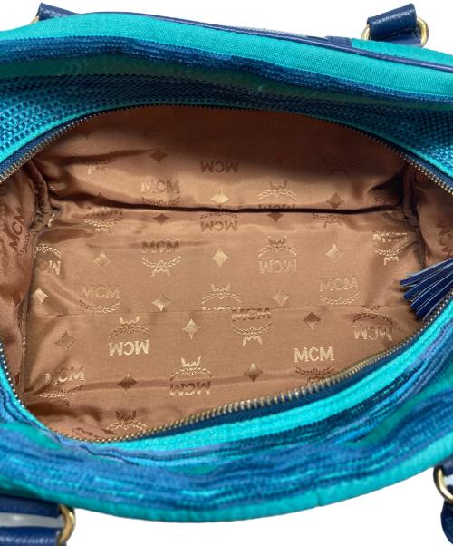 MCM（エムシーエム）MCM (エムシーエム) ハンドバッグ ブルー×グリーンの古着・服飾アイテム