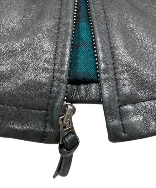 POLO RALPH LAUREN（ポロ・ラルフローレン）POLO RALPH LAUREN (ポロ・ラルフローレン) ポニー刺繍スタンドカラーレザージャケット ブラック サイズ:Mの古着・服飾アイテム