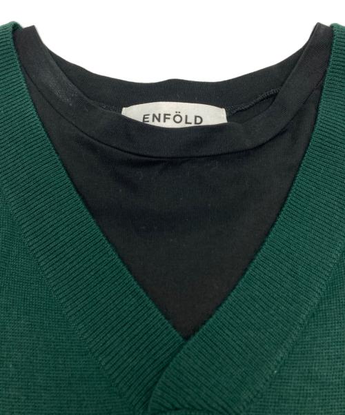 ENFOLD（エンフォルド）ENFOLD (エンフォルド) ニットレイヤードカットドレス ブラック サイズ:36の古着・服飾アイテム