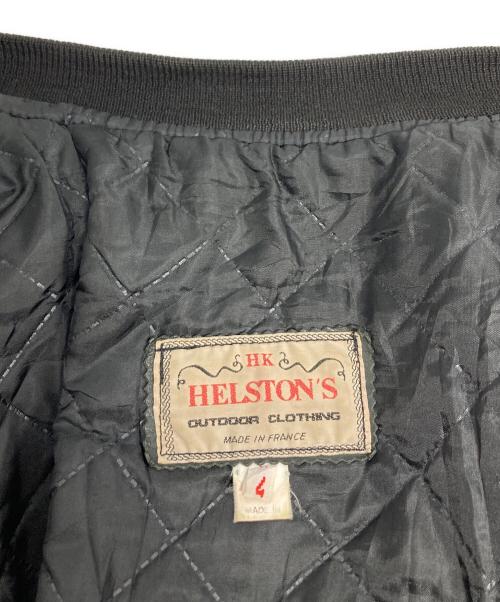 HELSTON'S（ヘルストンズ）HELSTON'S (ヘルストンズ) レザーナイロン切替ジャケット グリーン×ブラック サイズ:4の古着・服飾アイテム