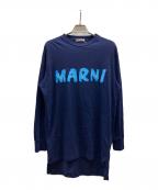 MARNIマルニ）の古着「ロゴプリント ロングスリーブTシャツ/THJE0129PN USUC11」｜ブルー