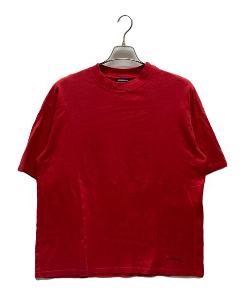 BALENCIAGA（バレンシアガ）BALENCIAGA (バレンシアガ) ロゴ刺繍Tシャツ レッド サイズ:Sの古着・服飾アイテム