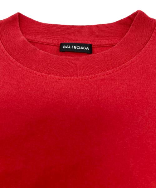 BALENCIAGA（バレンシアガ）BALENCIAGA (バレンシアガ) ロゴ刺繍Tシャツ レッド サイズ:Sの古着・服飾アイテム